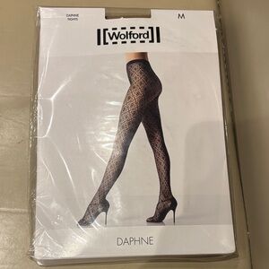 Wolford Daphne Patterned Tights Colour Latte